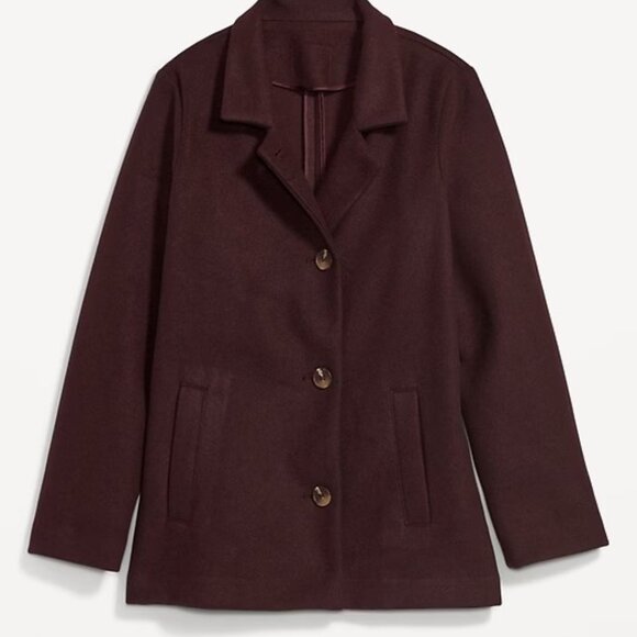 (NWT) Old Navy - burgundy soft-brushed button-front car coat (small) - Picture 3 of 3